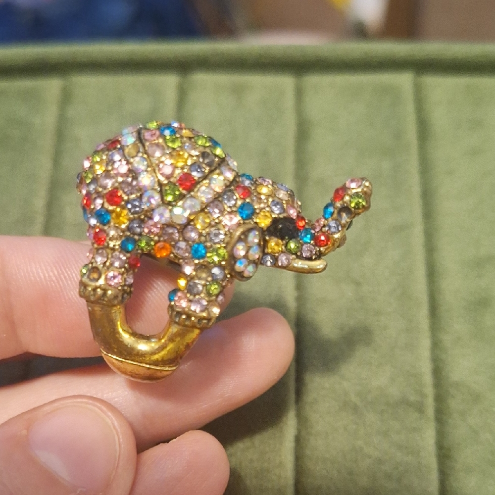 Colorful Elephant Stretch Ring Plus Size Friendly!